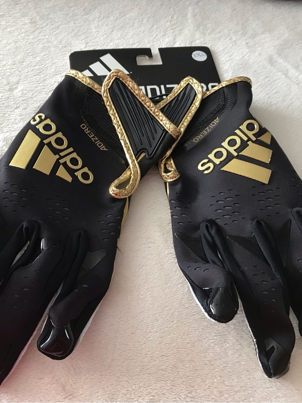 Adizero adidas Men’s Black Gloves with Gold Accents